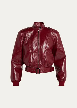 Toccin Keeley Belted Faux Leather Biker Jacket