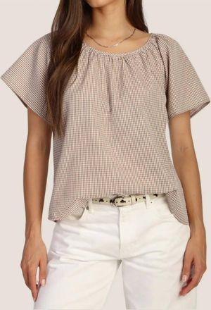 Dylan Parker Raglan Top In Sandy Brown