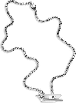 Diesel Dx1477 logo-pendant necklace - unisex - stainless steel - One Size - Silver