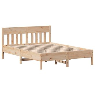 Berkfield Home Bed Frame without Mattress 120x200 cm Solid Wood Pine in Light Tan | Size: Small Double