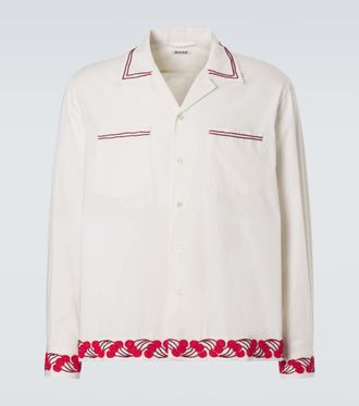 Bode Cherry Lane beaded cotton poplin shirt