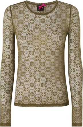 Pinko Light Green Crew Neck Top