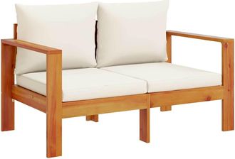 vidaXL Sof&aacute; De Jard&iacute;n 2 Plazas Con Cojines Madera Maciza De Acacia Vidaxl