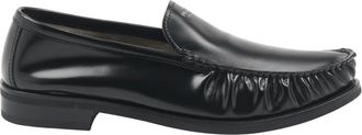 Prada Gekreukelde Leren Loafers - Heren - Schoenen - Zwart - Maat: 41 1/2 EU Leer