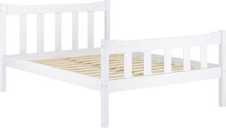 LPD Furniture Havana Double Bed Frame (Pack of 2) - Pine/Metal - L200.8 x W145 x H96 cm - White/Pewter - Flat Pack