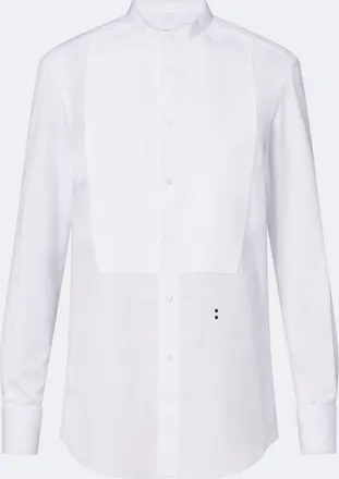 Fendi Piqu&eacute;-trimmed cotton poplin shirt