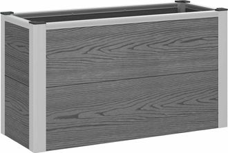 vidaXL Arriate Elevado Gris 75 X 30 X 42 Cm Wpc Y Aluminio Vidaxl