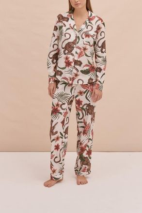 Desmond & Dempsey Long Pajama Set in Soleia Cream at Nordstrom, Size X-Small Uk