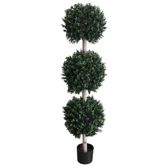 Leaf Triple Ball Topiary Tree Artificial 150cm UV Protected in Green