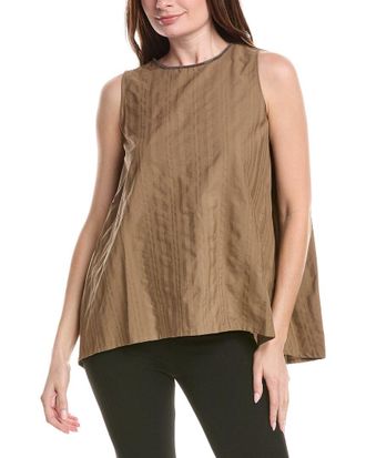Fabiana Filippi Textured Poplin Silk-Blend Top