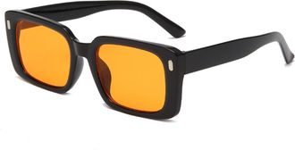 Generic Square Mens Outdoor Sunglasses Small Frame Commuting And Vacation Womens Sun Glasses(Yellow)