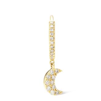 Pers&eacute;e Paris Single Piercing Circle Moon Pave Earring