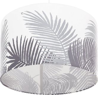 Beliani Beliani - L&aacute;mpara De Techo Blanca Y Gris Con Motivos En Forma De Hoja 1 Luz Ziller