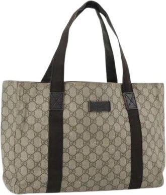 Gucci Pre-owned Tote Bags, female, Beige, Size: ONE SIZE Pre-owned Vintage GG Canvas Tote