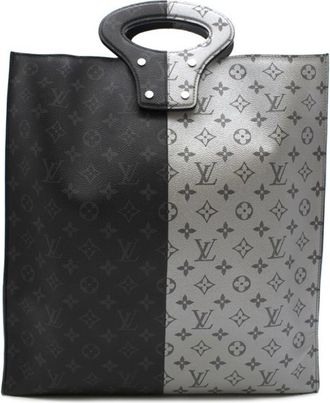 Louis Vuitton Black & Silver Split Monogram Runway Tote