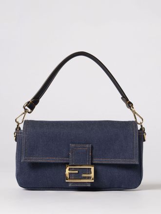 Fendi Borsa Baguette reversibile in denim di cotone