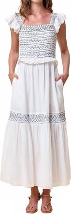 Cleobella Ginevra Dress In Blue/ White