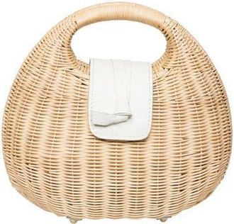 Raf&eacute; New York Isi Cut Out Handle Clutch in Natural/white at Nordstrom, Size Small