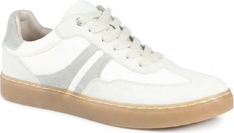 Jones Bootmaker Womens Blanca Leather Lace Up Gum Sole Trainers - Beige - Size UK 8