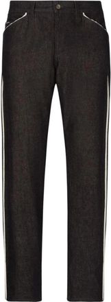 Dolce & Gabbana Denim Broek met Contrasterende Paspel - Heren - Regular Fit Jeans - Blauw - 3XL - Denim - Jeans