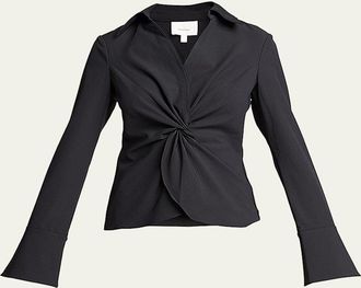 Cinq &agrave; Sept McKenna Long-Sleeve Collared Top