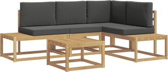 vidaXL Conjunto De Sof&aacute;s De Exterior 5 Uds. 4 Plaza Poli&eacute;ster Vidaxl