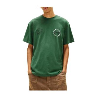 Tommy Hilfiger T-Shirts, male, Green, Size: XL Oversized Logo T-Shirt