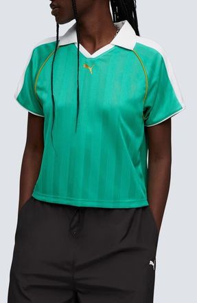 Puma T7 Relaxed Football Jersey in Vibrant Green at Nordstrom, Size X-Large