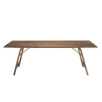 Macabane Mesa de jard&iacute;n plegable de madera aceitada 6/8 personas de 220 cm