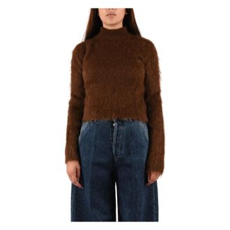 Dondup Jersey de cuello alto - Knitwear - Mujer - Marr&oacute;n - XL