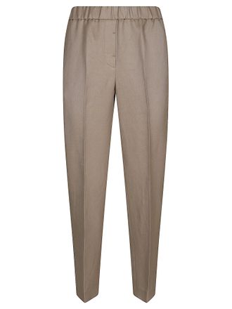 PESERICO Regular Fit Grey Trousers With Subtle Shine Detail