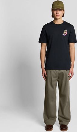 Lyle & Scott Mens Washed Pleated Trousers - Green - Size 30W/32L