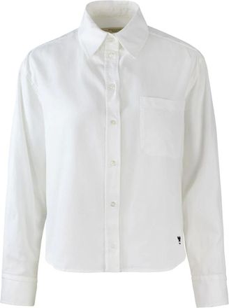 Max Mara Overhemden, Dames, Wit, S, Katoen, Witte Katoenen Overhemd