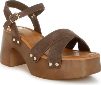 Rag & Co. Pinkasa Ankle Strap Platform Sandal in Brown at Nordstrom Rack, Size 10