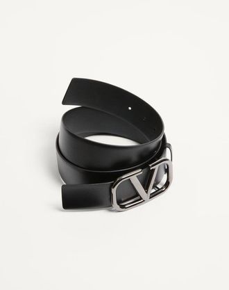 Valentino Garavani Cintura Vlogo Signature In Vitello 40 Mm Uomo NERO 085