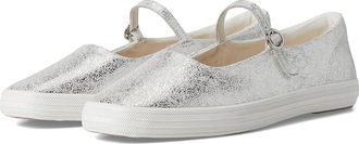 Keds Square Toe Mary Jane Womens Shoes Silver Metallic Leather : 8.5 B - Medium, Polyester
