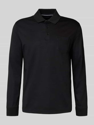 Bugatti Poloshirt mit Label-Stitching in Black, Gr&ouml;&szlig;e S