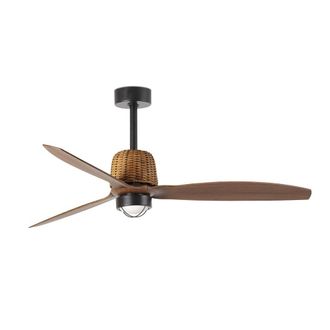 Netlighting Weaver 128cm Ceiling Fan Matt Black Walnut Blades 3000K