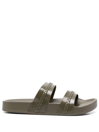 Ancient Greek Sandals Meli double-strap slides - women - Rubber/Rubber/Rubber - 36 - Green
