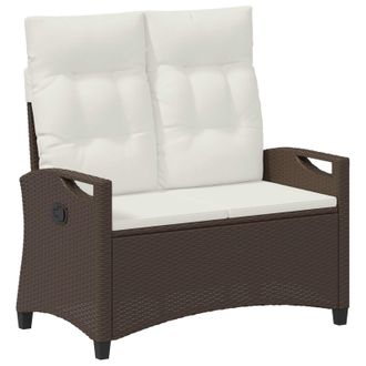 vidaXL Banco De Jard&iacute;n Con Almohada Marr&oacute;n Y Crema 105 X 60 X 112 Cm Vidaxl