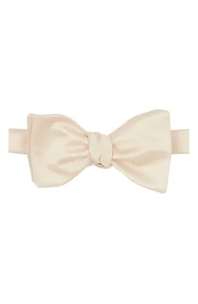 Brooklyn Brigade Mens Solid Satin Bow Tie in Champagne at Nordstrom