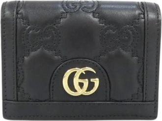 Gucci Pre-owned Wallets, male, Black, Size: ONE SIZE Pre-owned GG Marmont Matelasse Leather Wallet