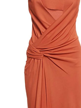 Ferragamo V-neck midi dress - Orange