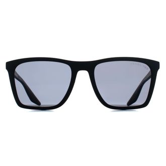 Prada Rectangle Mens Matte Black Dark Grey Polarized PSB08S - One Size