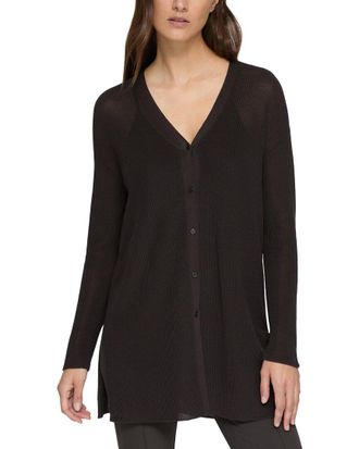 Lafayette 148 New York Ribbed Button Front Cardigan