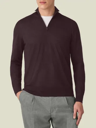 Luca Faloni Grape Silk-Cashmere Zip-up