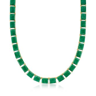 Ross-Simons Emerald Necklace in 18kt Gold Over Sterling