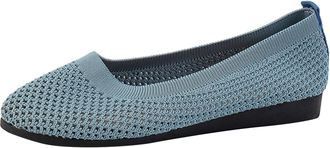 Generic Womens Knit Ballet Flat UK, Ladies Round Toe Slip On Flats Shoes Low Wedge Ballerina Classic Walking Flat Shoe Comfort Slip On Flats Work Dressy Pumps