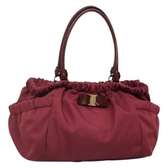 Ferragamo Pre-owned Nylon handbags - Dames - Vintage Handtas - Rood - ONE Size - Nylon - Vintage