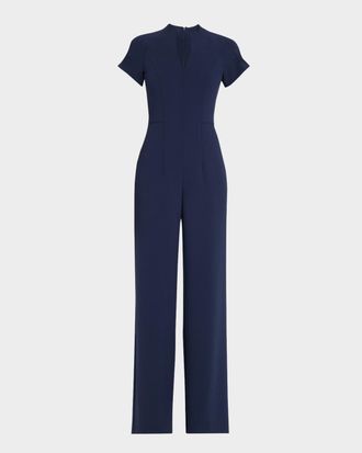 Black Halo Patel Seamed Straight-Leg Jumpsuit
